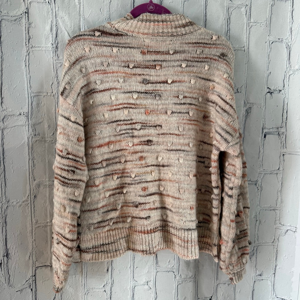 LOFT wool-blend Mock Neck Popcorn Stripe Sweater - Picture 6 of 8
